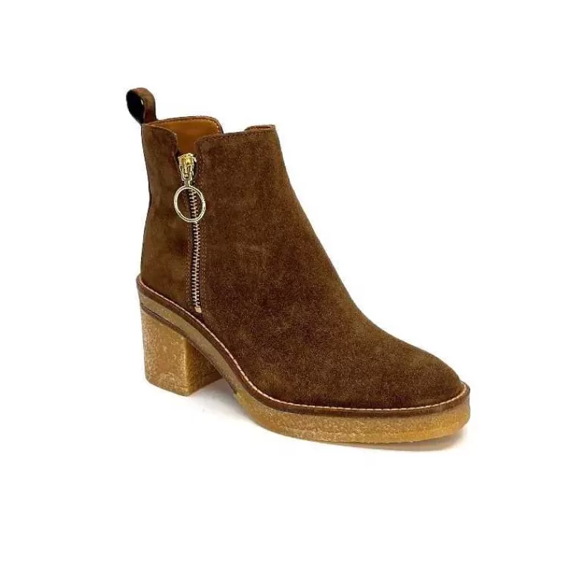 Alpe 26791146 Daim Castagna-Femme Bottines
