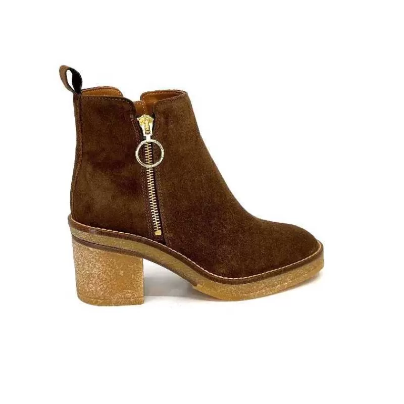 Alpe 26791146 Daim Castagna-Femme Bottines