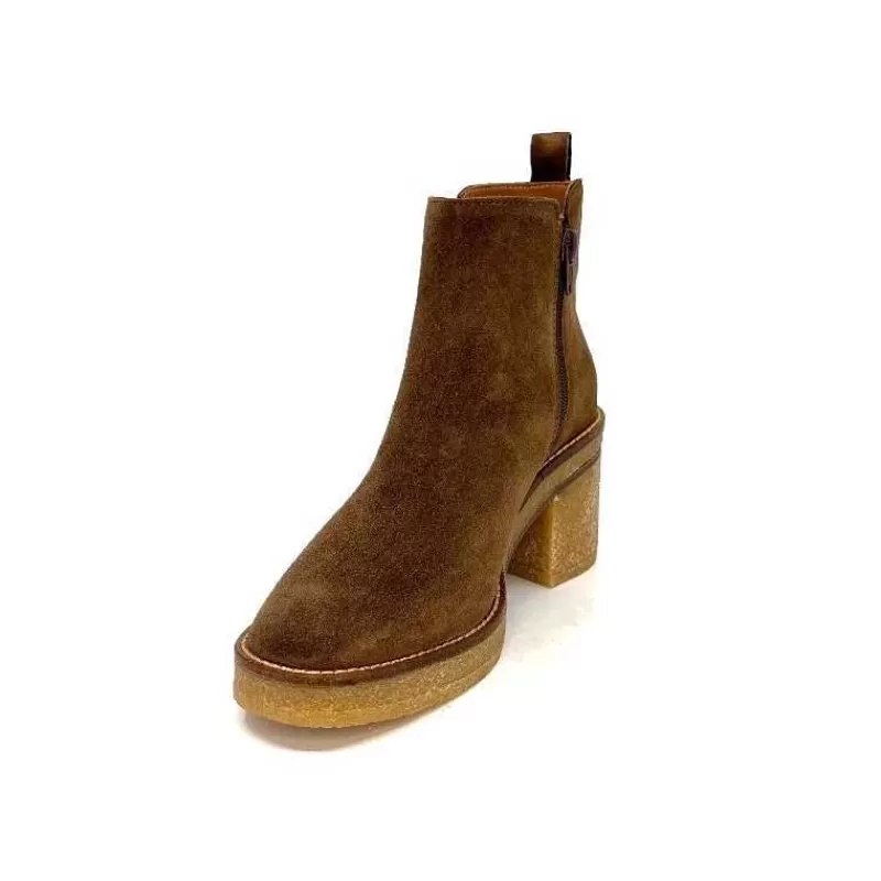 Alpe 26791146 Daim Castagna-Femme Bottines