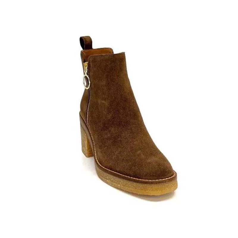 Alpe 26791146 Daim Castagna-Femme Bottines