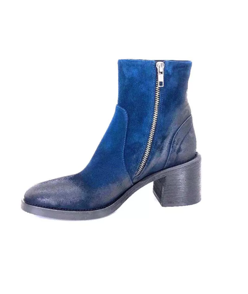 Fru.it 7740 Daim Vintage Bleu Petrole-Femme Bottines