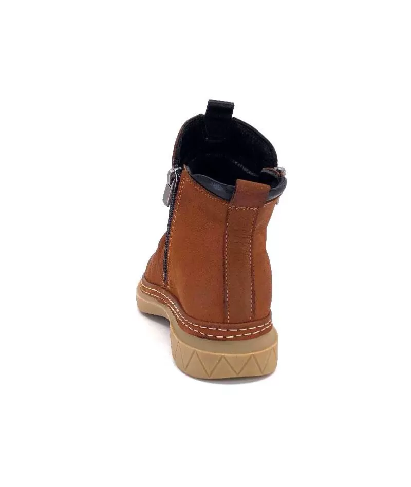 355-ivoire Ivoire 32Fe12 Cuir Vintage Marron-Femme Bottines