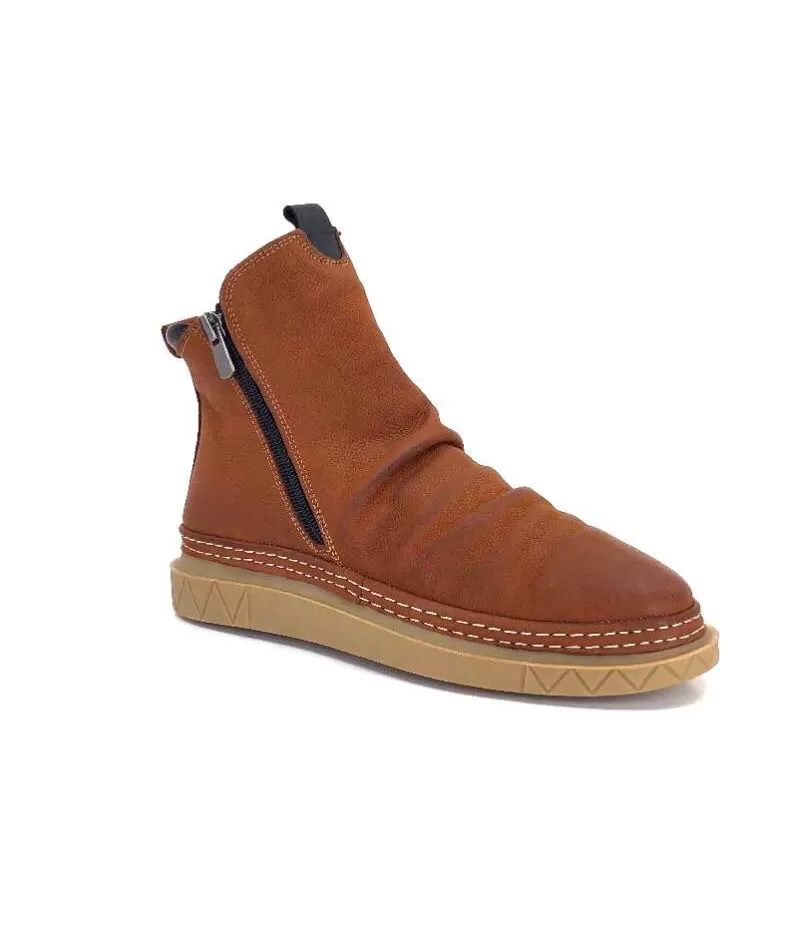 355-ivoire Ivoire 32Fe12 Cuir Vintage Marron-Femme Bottines