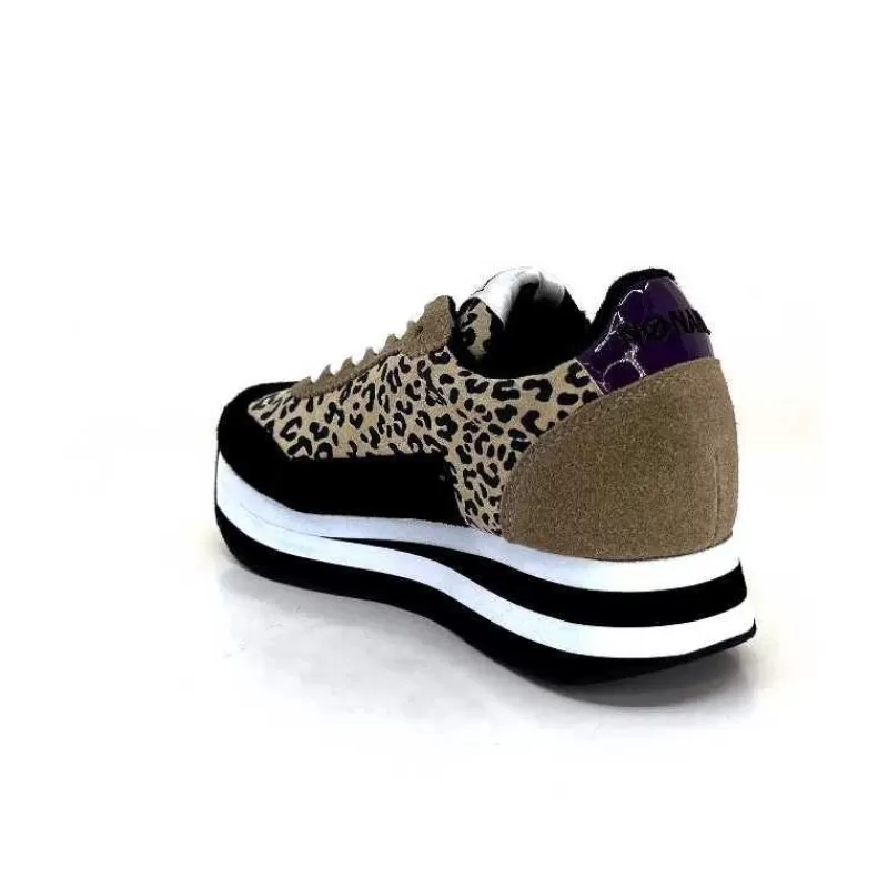 No Name Flex M Jogger Daim Textile Beige Et Noir-Femme Baskets