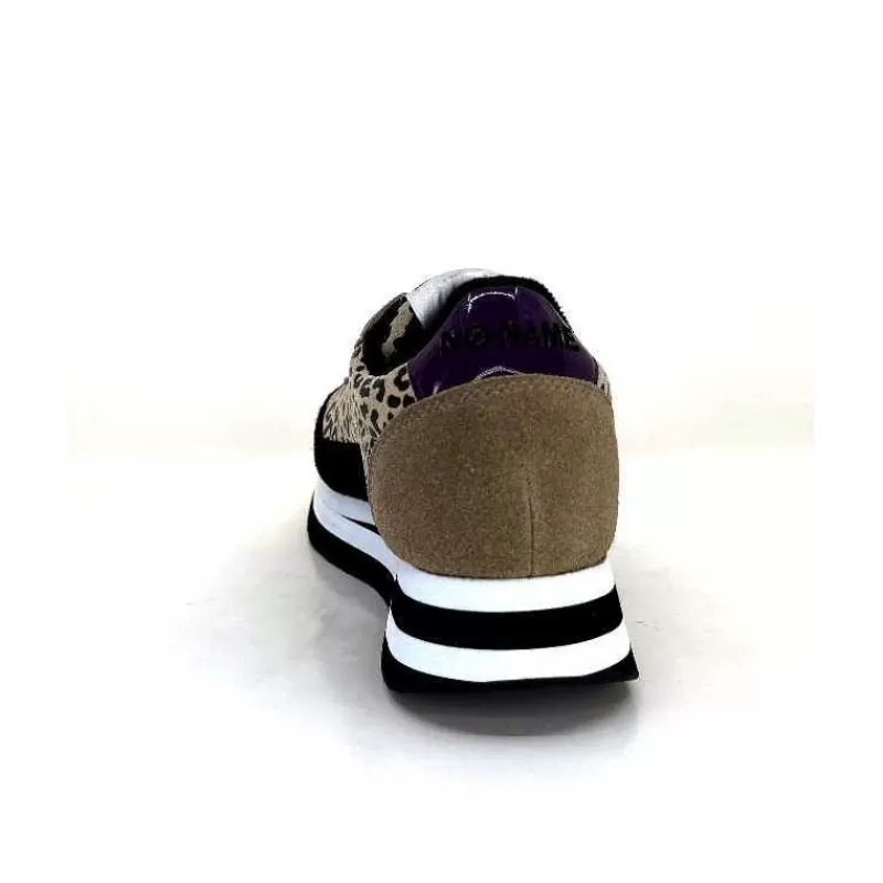 No Name Flex M Jogger Daim Textile Beige Et Noir-Femme Baskets
