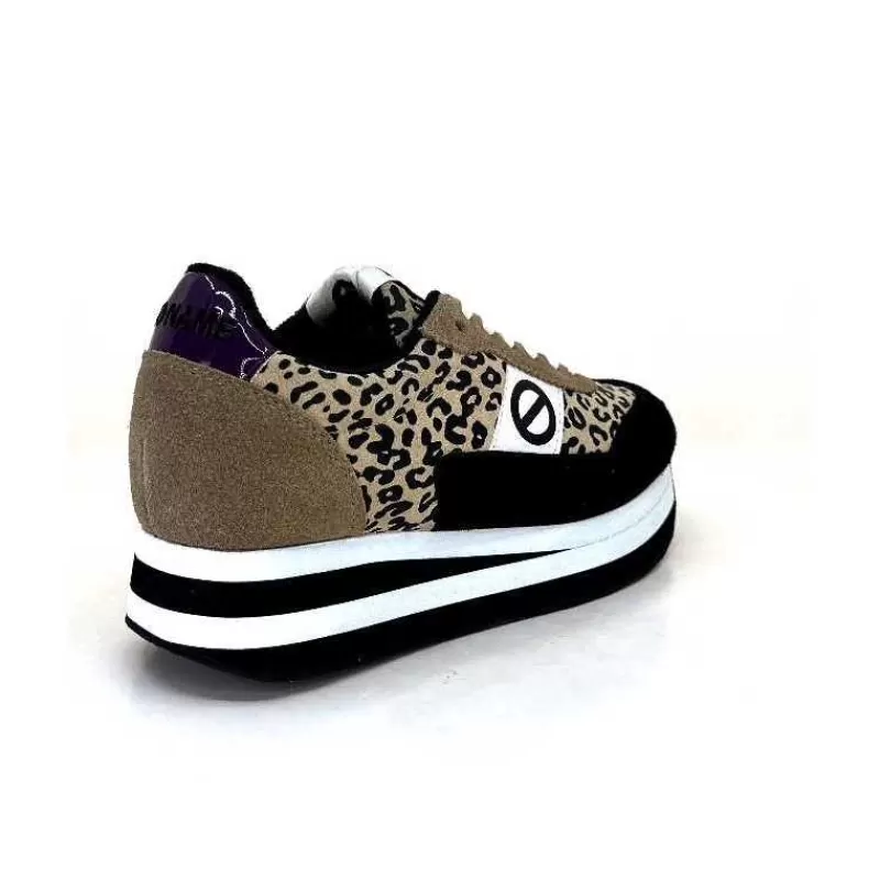 No Name Flex M Jogger Daim Textile Beige Et Noir-Femme Baskets