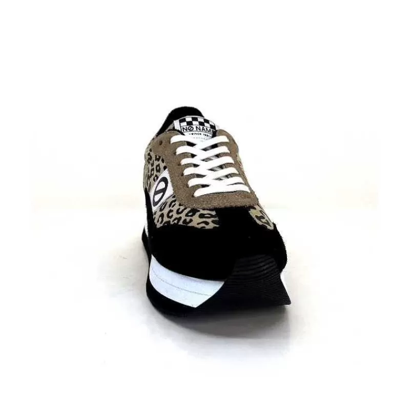 No Name Flex M Jogger Daim Textile Beige Et Noir-Femme Baskets
