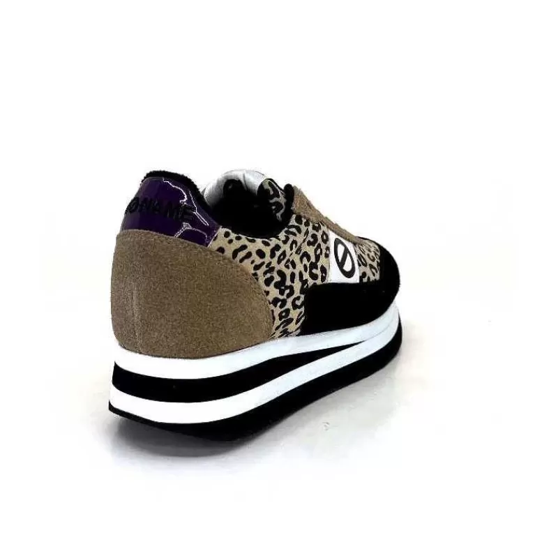 No Name Flex M Jogger Daim Textile Beige Et Noir-Femme Baskets