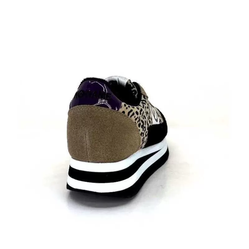 No Name Flex M Jogger Daim Textile Beige Et Noir-Femme Baskets