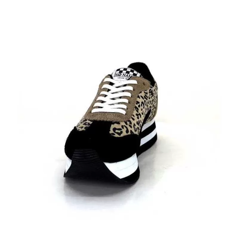 No Name Flex M Jogger Daim Textile Beige Et Noir-Femme Baskets