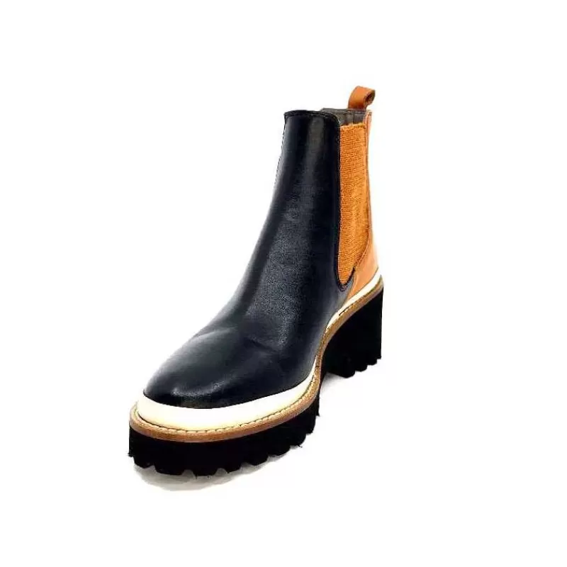 xsa_9176_calf_cuir_noir_camel_10.webp XSA 9176 Calf Cuir Noir Camel-Femme Bottines