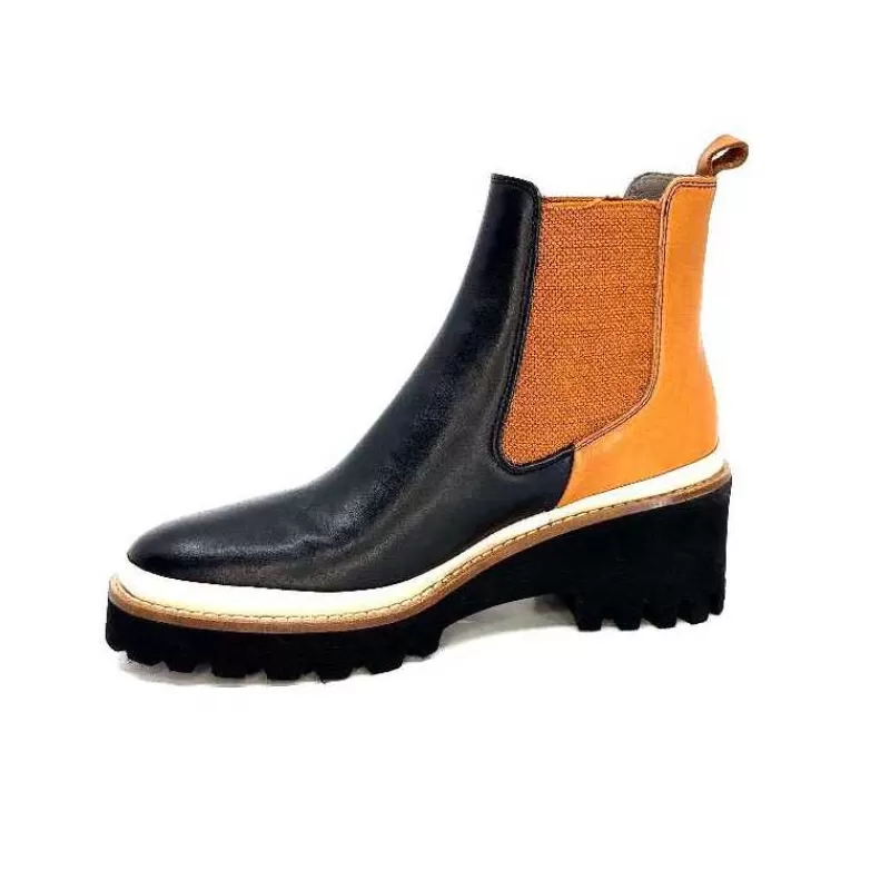 xsa_9176_calf_cuir_noir_camel_11.webp XSA 9176 Calf Cuir Noir Camel-Femme Bottines