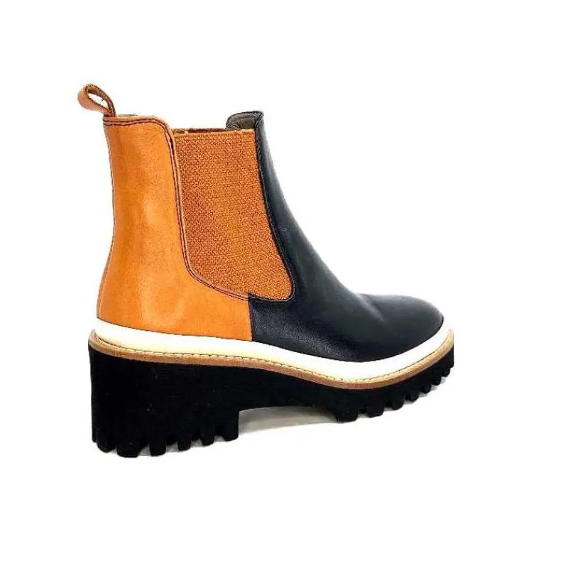 xsa_9176_calf_cuir_noir_camel_14.webp XSA 9176 Calf Cuir Noir Camel-Femme Bottines