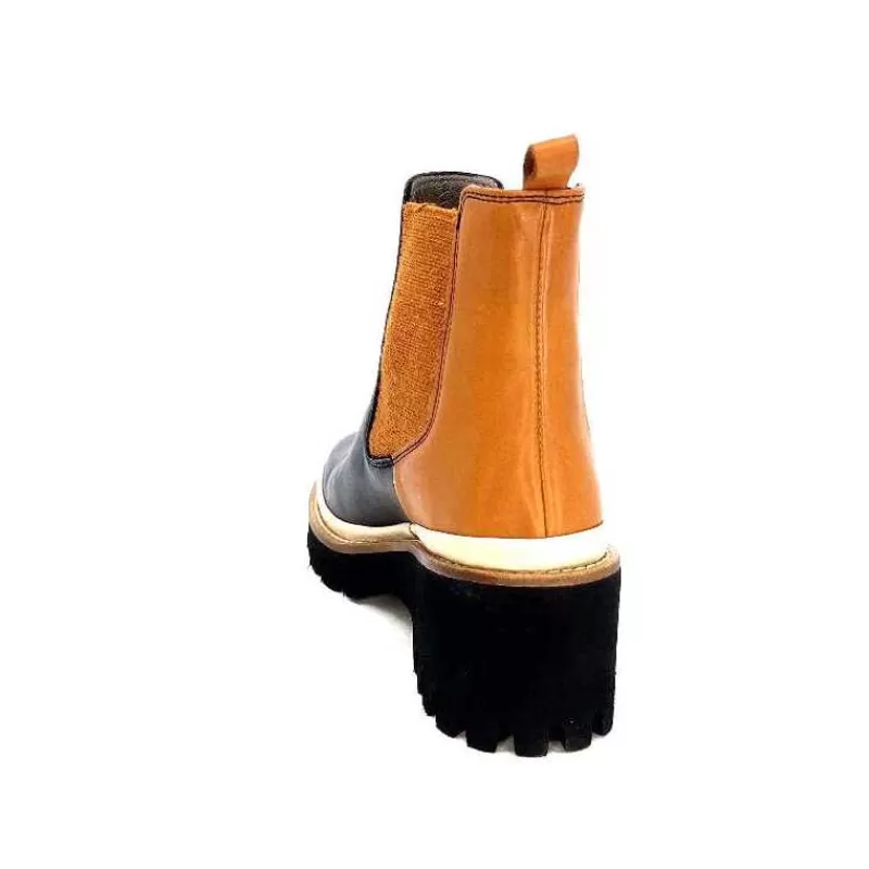 xsa_9176_calf_cuir_noir_camel_15.webp XSA 9176 Calf Cuir Noir Camel-Femme Bottines