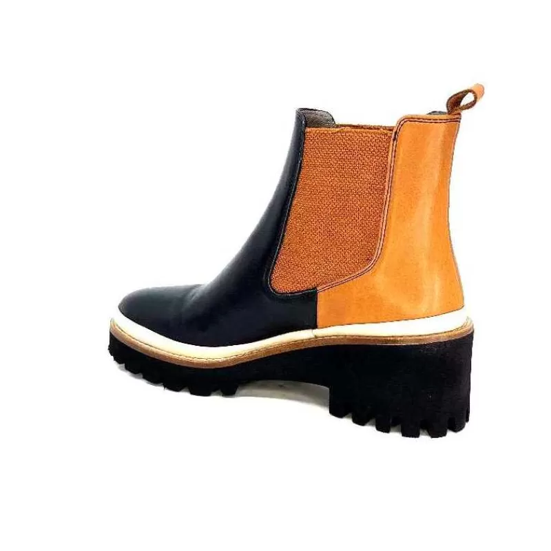 xsa_9176_calf_cuir_noir_camel_17.webp XSA 9176 Calf Cuir Noir Camel-Femme Bottines