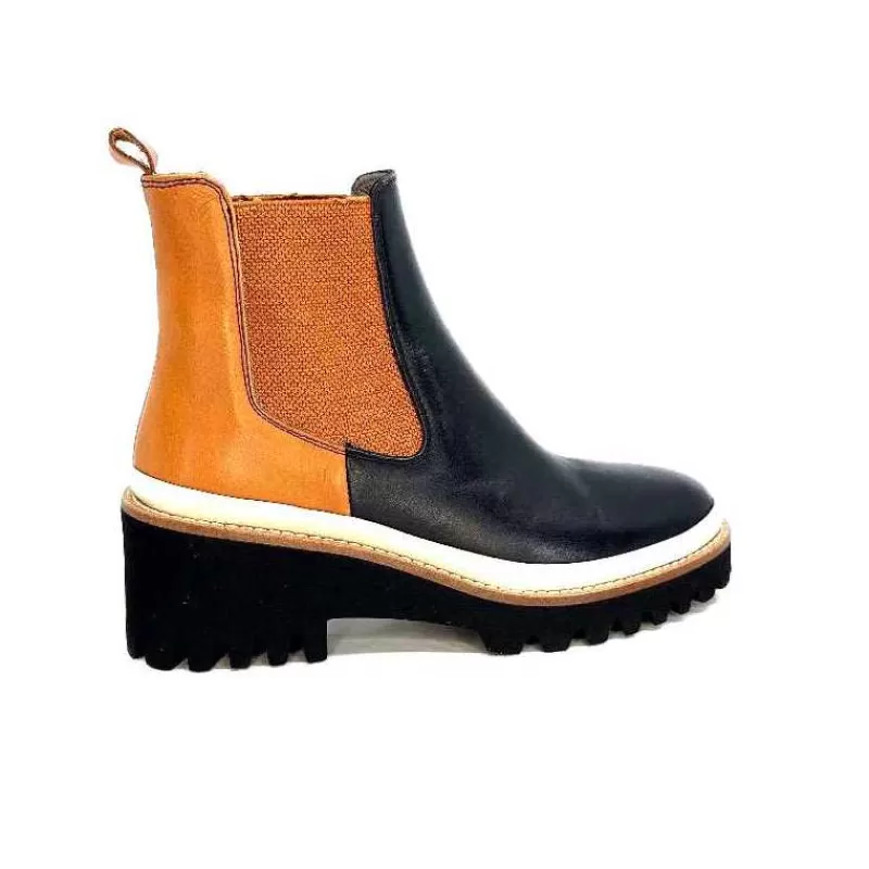 xsa_9176_calf_cuir_noir_camel_18.webp XSA 9176 Calf Cuir Noir Camel-Femme Bottines