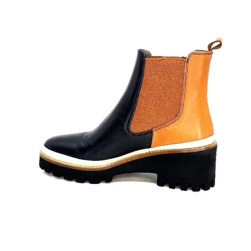 xsa_9176_calf_cuir_noir_camel_2.webp XSA 9176 Calf Cuir Noir Camel-Femme Bottines