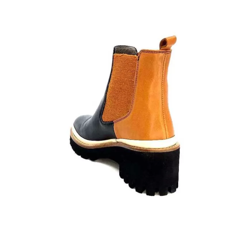 xsa_9176_calf_cuir_noir_camel_22.webp XSA 9176 Calf Cuir Noir Camel-Femme Bottines