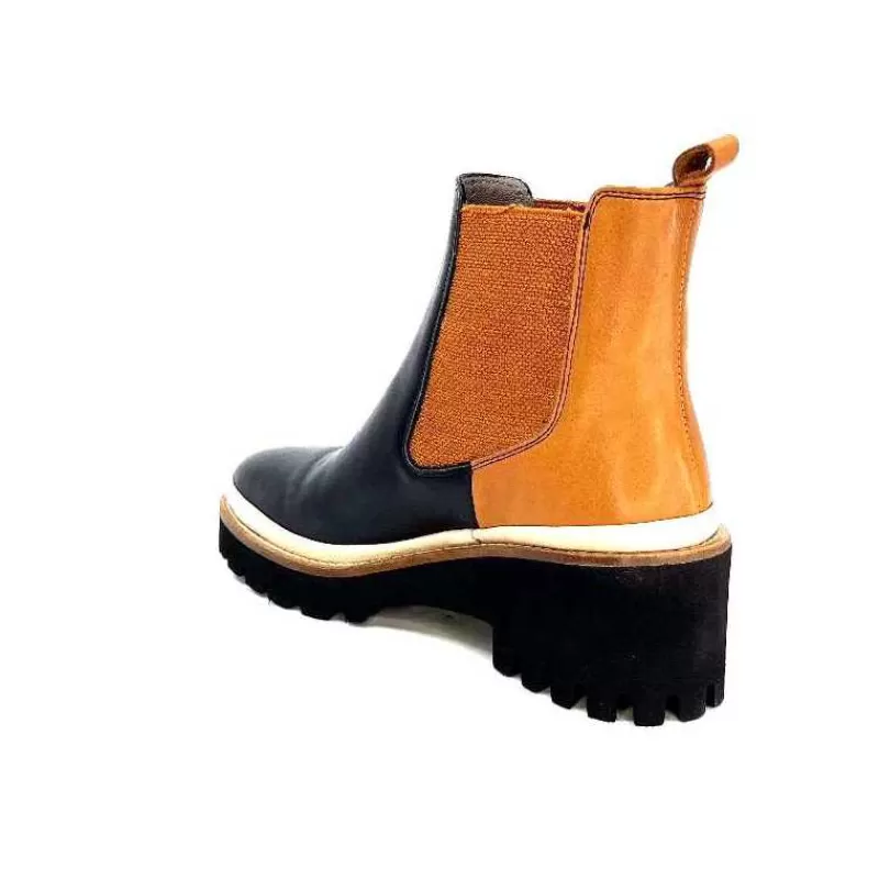 xsa_9176_calf_cuir_noir_camel_23.webp XSA 9176 Calf Cuir Noir Camel-Femme Bottines