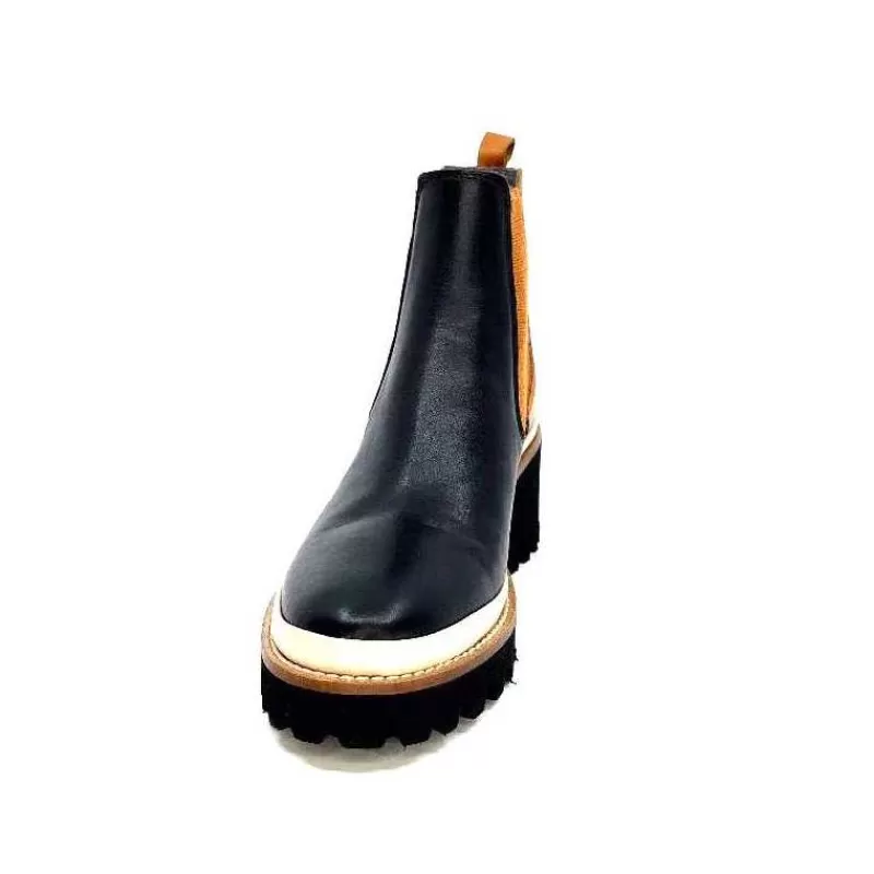 xsa_9176_calf_cuir_noir_camel_3.webp XSA 9176 Calf Cuir Noir Camel-Femme Bottines