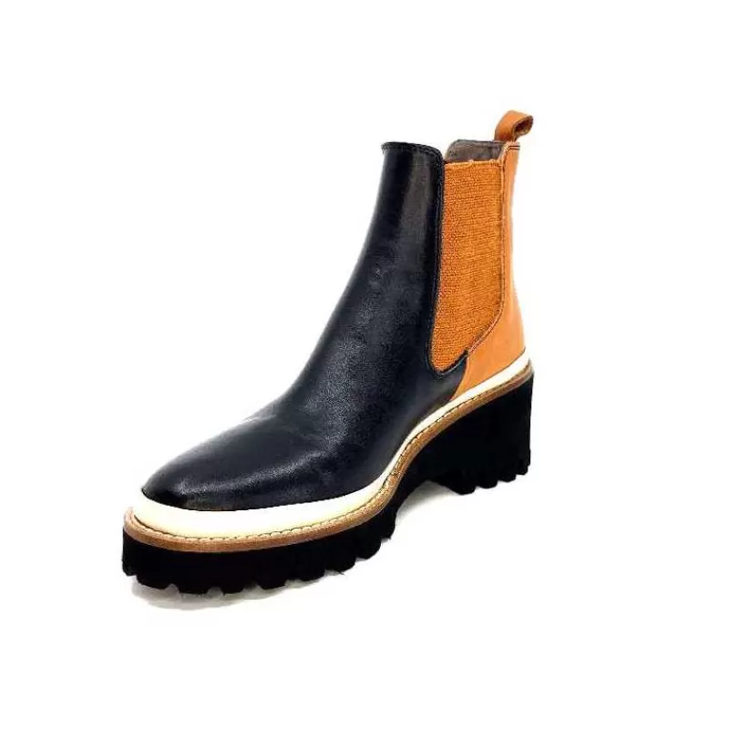 xsa_9176_calf_cuir_noir_camel_4.webp XSA 9176 Calf Cuir Noir Camel-Femme Bottines