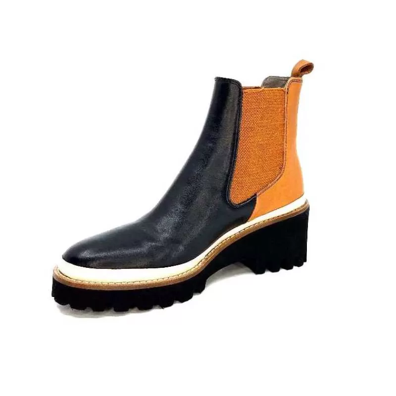 xsa_9176_calf_cuir_noir_camel_5.webp XSA 9176 Calf Cuir Noir Camel-Femme Bottines