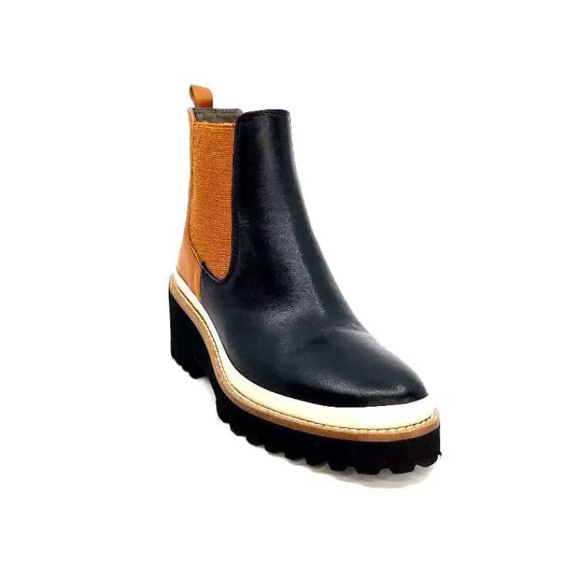 xsa_9176_calf_cuir_noir_camel_6.webp XSA 9176 Calf Cuir Noir Camel-Femme Bottines